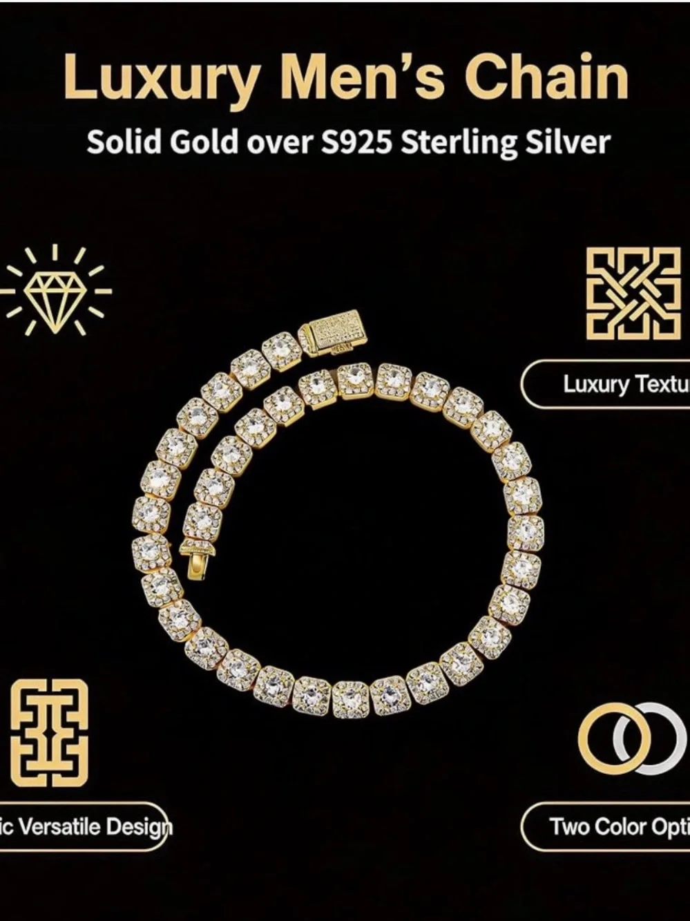 Gold-Tone Crystal Tennis Necklace - Women Jewelry